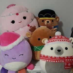 Plush Toy Set - Pink, Purple, Brown, White